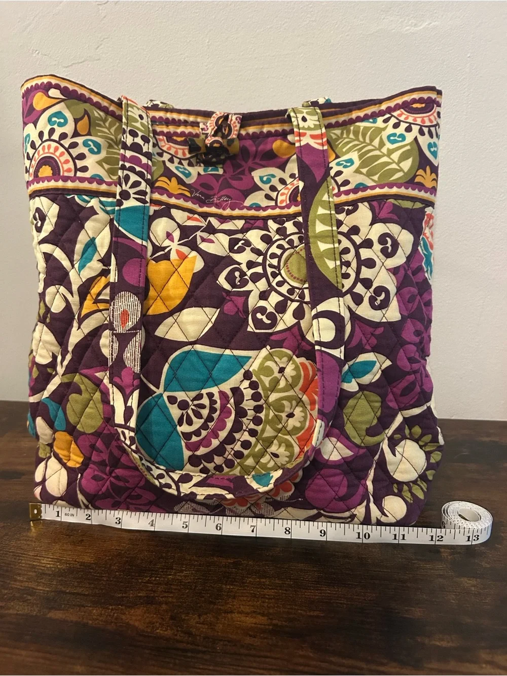 Vera Bradley Purple Multicolor Quilted Satchel